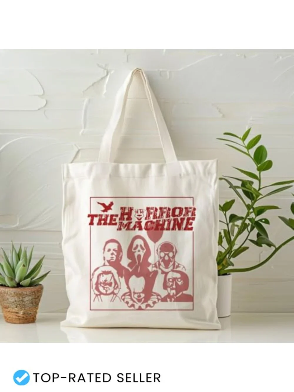 Reusable Canvas Tote Bag for Women, Cute Shoulder Bag for Shopping, Beach &